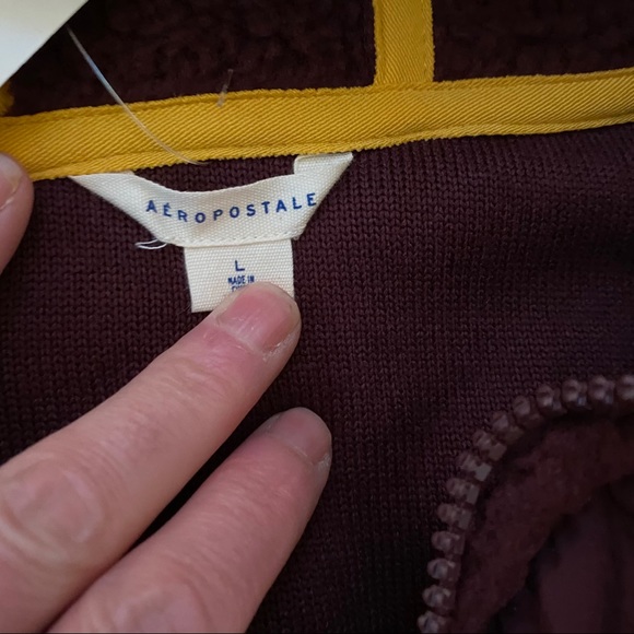 Aeropostale XL maroon fleece hoodie pullover - Picture 7 of 10